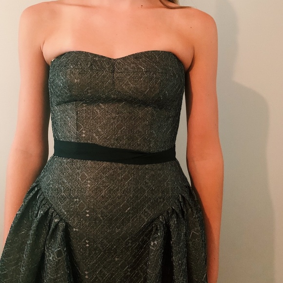 Black and Silver Strapless Dress - Picture 3 of 3